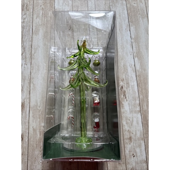8" Dr. Seuss How The Grinch Stole Miniature Glass Christmas Tree Tabletop Decor - Picture 2 of 7